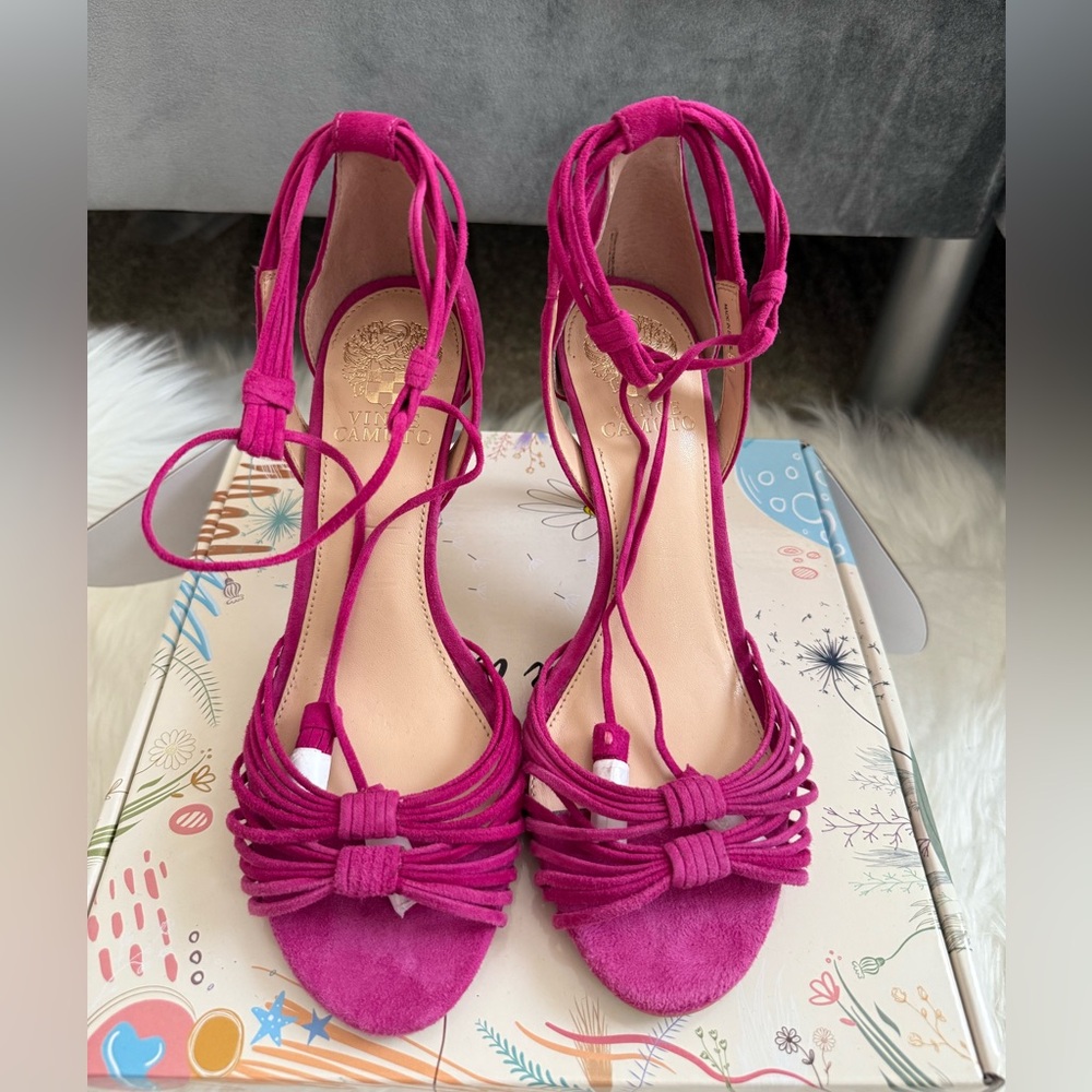 Vince Camuto Fuchsia Lace-Up Sandals